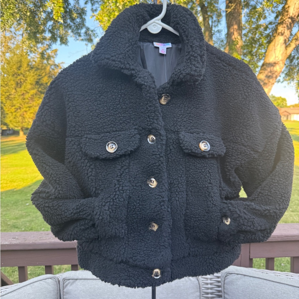 LuLaRoe Cozy Black Teddy Sherpa Jacket – Button Front (Women’s Small)